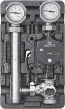 Насосная группа MK (со смесителем) 1" с насосом Grundfos UPS 25-60 подача справа